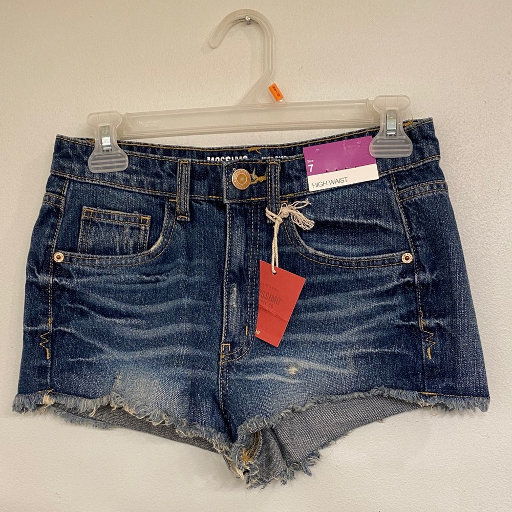 High waisted jean shorts